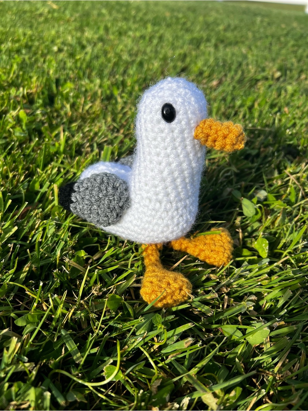 Hand Crocheted Nigel the Little Desk Seagull Stuffed Animal Plushie!